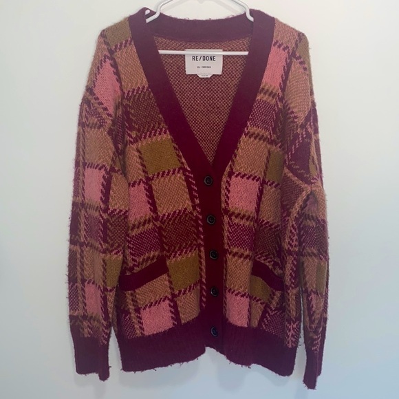 Re/Done 90s Oversized Mulberry Knit Sweater Cardigan - Picture 6 of 10